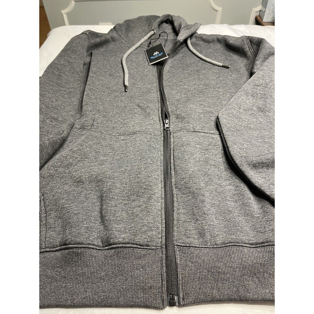 NWT Blue Ice Premium Charcoal Gray Hooded Full Zip Sweatshirt Sz 2XL